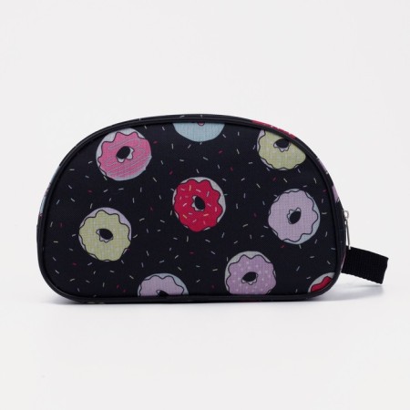 Cosmetic bag, 2 parts on zippers, black color-1