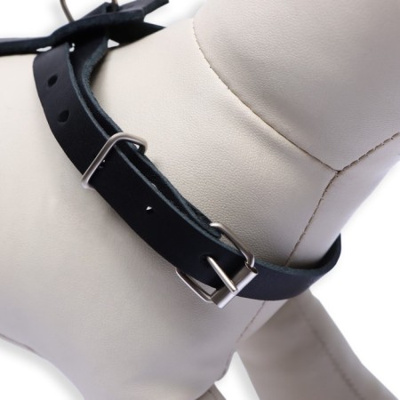 Leather harness, 1.2 cm, for cats and small breeds of dogs, Osh 26-34, OG 36-44, black-3