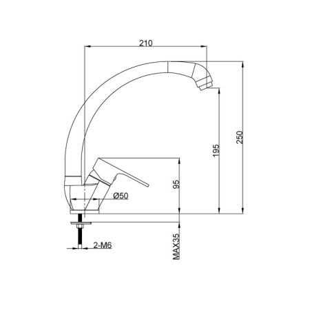 Eleanti Elt5040 kitchen mixer, one -sided, cast swing pour-1