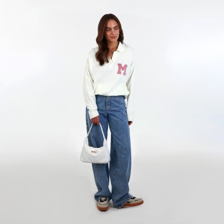 Female bag 25*7*13.5 departure with a zipper, white-8
