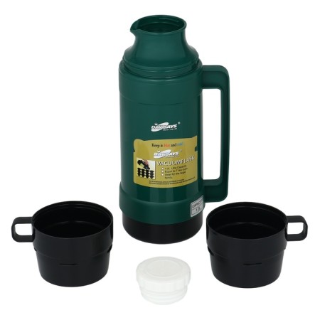 Thermos 1 l, with a glass flask, 2 circles, 13.5 x 32 cm, green-2