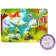 Puzzle in the frame "World of dinosaurs", 34 details + coloring