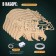 Wooden designer "Bear", size 12x23 cm, garland in the kit