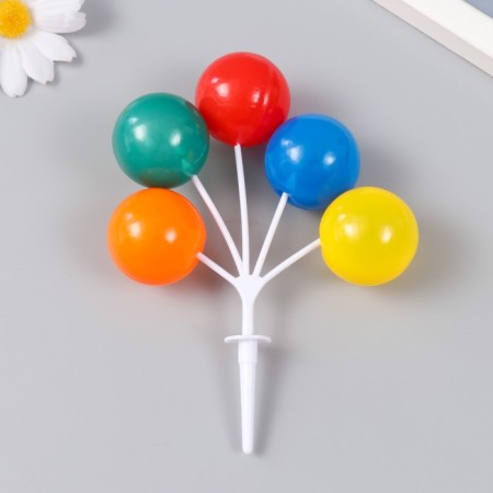 Decor for creativity plastic "Bound of balloons - bright" 5 pcs 13.5 cm-2