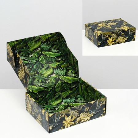 Gift box, bilateral, "tropics" 27 x 21 x 9 cm