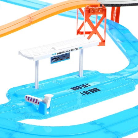Railway Railway "Big Journey", with a machine and train, intersection, traffic lights-2
