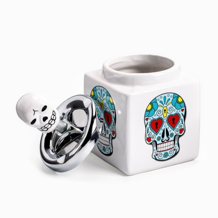 Ash for the house is a smokeless "skull", for cigarettes and sticks, 8.5 x 16 cm, red-1