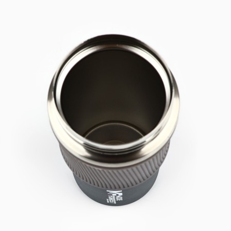 Thermal engine with the Mode Forrest button, 380 ml, the color is gray, retains heat of 6-8 hours-5