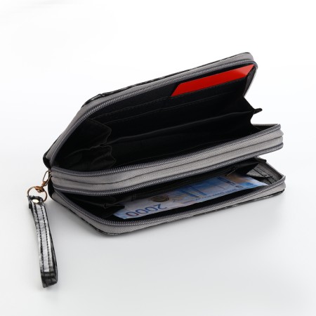 Women's wallet on lightning, gray color-3