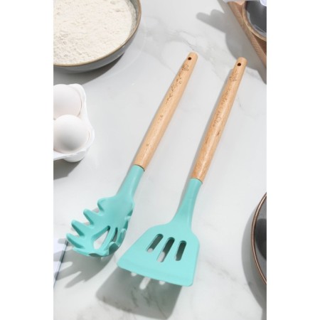 Spoon for spaghetti and spatula 37 cm x 16 cm x 2 cm "Mint stories"-1