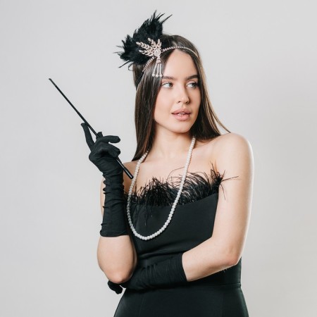 New Year's carnival set (bandage+gloves+beads+mouthpiece), for the New Year-14