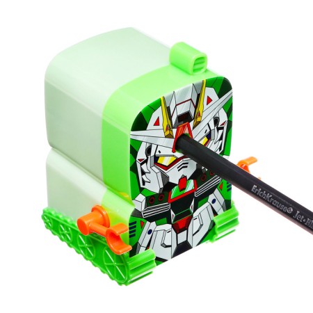 Mechanical sharpener with container, green robot-7