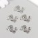 Connector Metal for creativity 2 ears "Mom - butterfly and flower" 2.5x1.8 cm