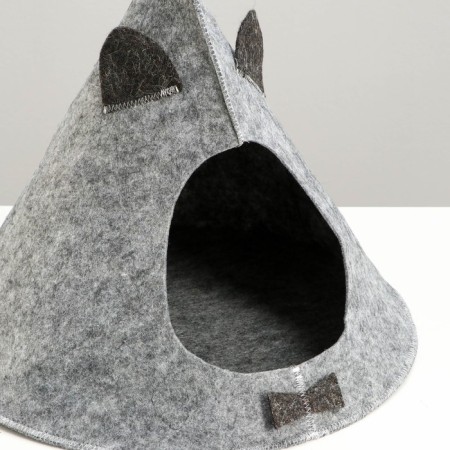 Animal house from felt "Eared Vig-Vam", 48 x 45 cm-3