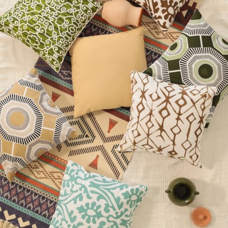 Decorative pillowcase 40x40 cm, Ethnos Beige, 100% cotton-1