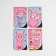 Magnetic bookmarks "Lamantic Reading" on the postcard, 4 pcs