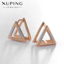 Earrings Metal Xuping Triangle of Emistence, Color with Silver-Oloboy