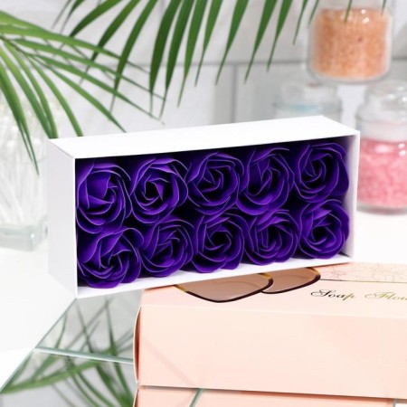 Soap roses, purple, set of 10 pcs.-1