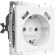 Grounding socket with ground, curtains and USBX2 (white matte) W1171561