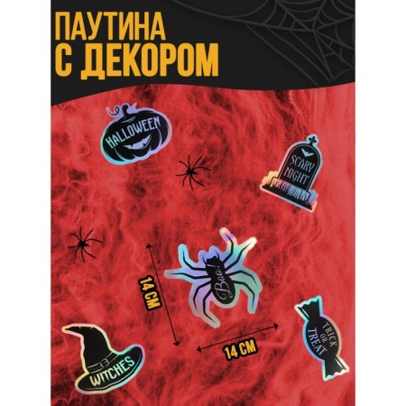 Carnival set of witches, web, decor-1