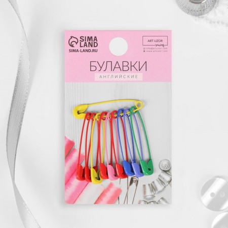 English pins, 31 mm, 10 pcs, colorful color-4