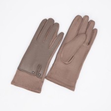 Gloves are female, dimensionless, without insulation, beige color