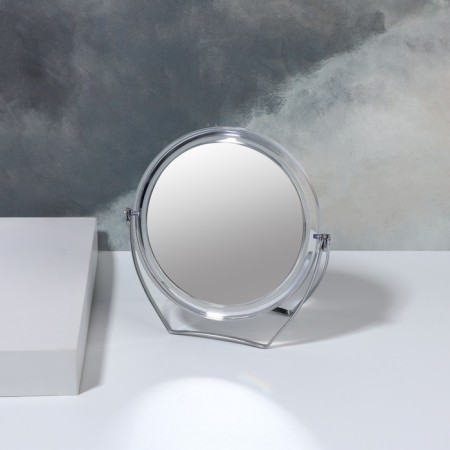 Mirror of a desktop “circle”, on a stand, bilateral, with an increase, D mirror surface 12.5 cm, the color is transparent-2