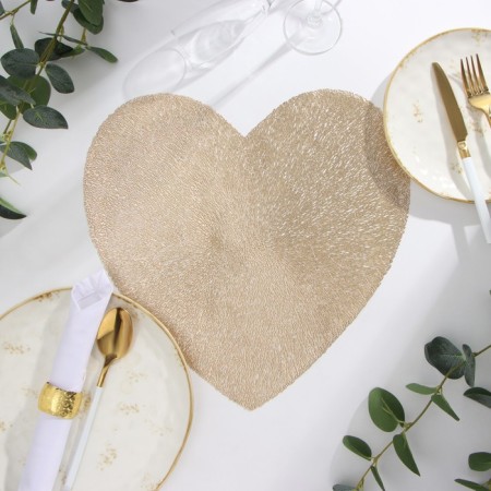 Napkin Serving shares heart ts. gold, D 38 cm