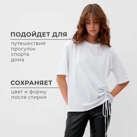 Women's T-shirt with Kulisk Minaku Regular Fit: White color, rr 48-9