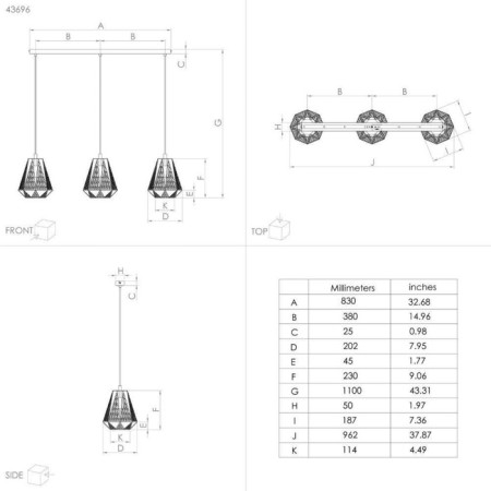 Stype chandelier, 3x40W E27-1