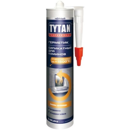Sealant Tytan Professional (20300), silicate, for fireplaces, black, 310ml
