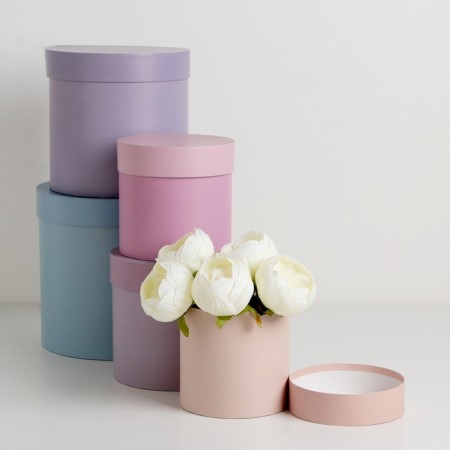 A set of round boxes No. 87, 5 in 1 "Mlanie" 23 x 23 - 13.5 x 13.5 x 13.5 cm