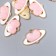 Decor for creativity metal, enamel "heart in the belt of Orion" Pink 2x1.3 cm