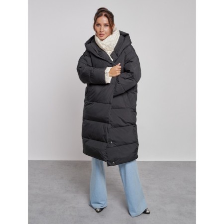 Coat insulated winter female, size 48, black color-18