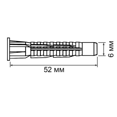 Stroybat dowel, universal, polypropylene, 6x52 mm, 250 pcs-4