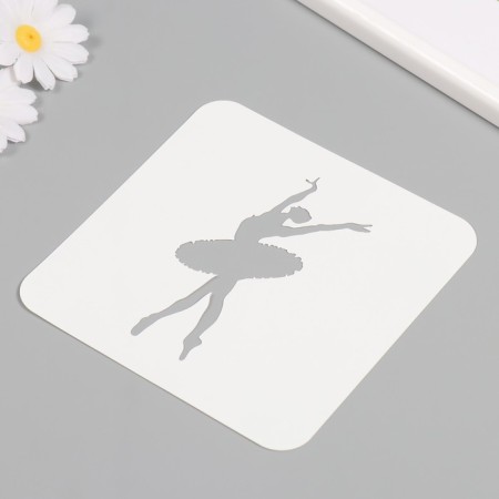 Plastic stencil "Ballet", 15x15 cm-1