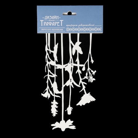 Plastic stencil "Field flowers" 10x23 cm-1