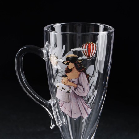 Citizens' mug, for cappuccino, glass, 250 ml-1