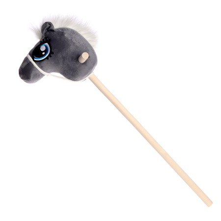 Soft toy "Horse-horseman", on a stick, mix, color gray color-11