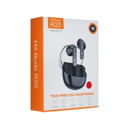 Wireless headphones R20, TWS, inserts, BT 5.3, 30/200 mAh, noise reduction, raspberry-7