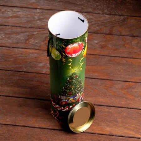 Gift box, tube for the bottle "Emergency Christmas tree", (330 mm inside height), 92 x 350 mm-4