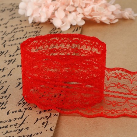 Capricon lace, 45 mm × 10 ± 1 m, red color-2