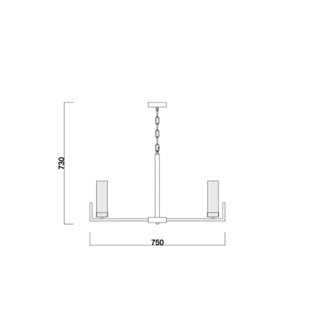 Suspended lamp 60W, 8XE14, 35x75 cm, chrome-1