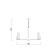 Suspended lamp 60W, 8XE14, 35x75 cm, chrome