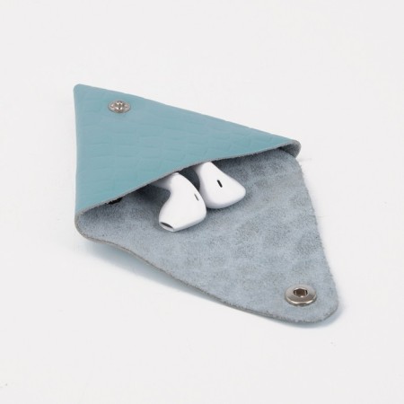 Case for coins/headphones on the button, blue color-3