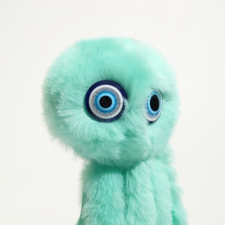 A toy for cats "octopus" from artificial fur, up to 19 cm, mint-1