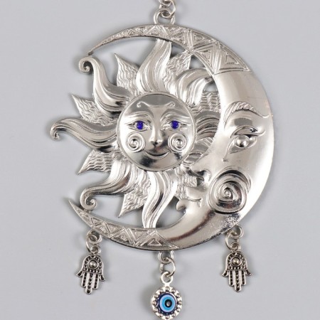 Suspension from the evil eye "Sun and month" + 3 pendants 25 cm-1