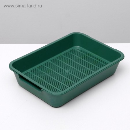 Toilet with a grid "Bella" for cats, 37 x 27 x 8 cm, green-3