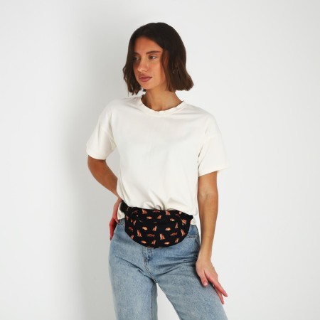 Lightning waist bag, black color-5