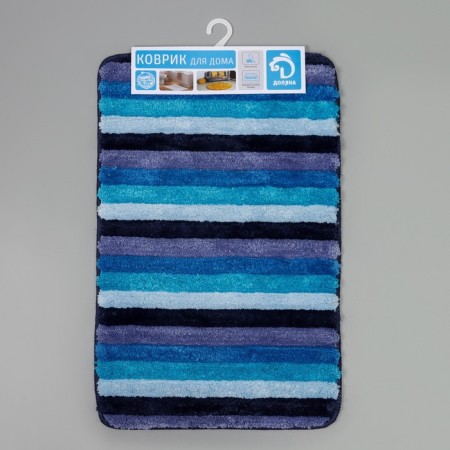 Bathroom mat “stripes”, 43 × 68 cm, blue color-5